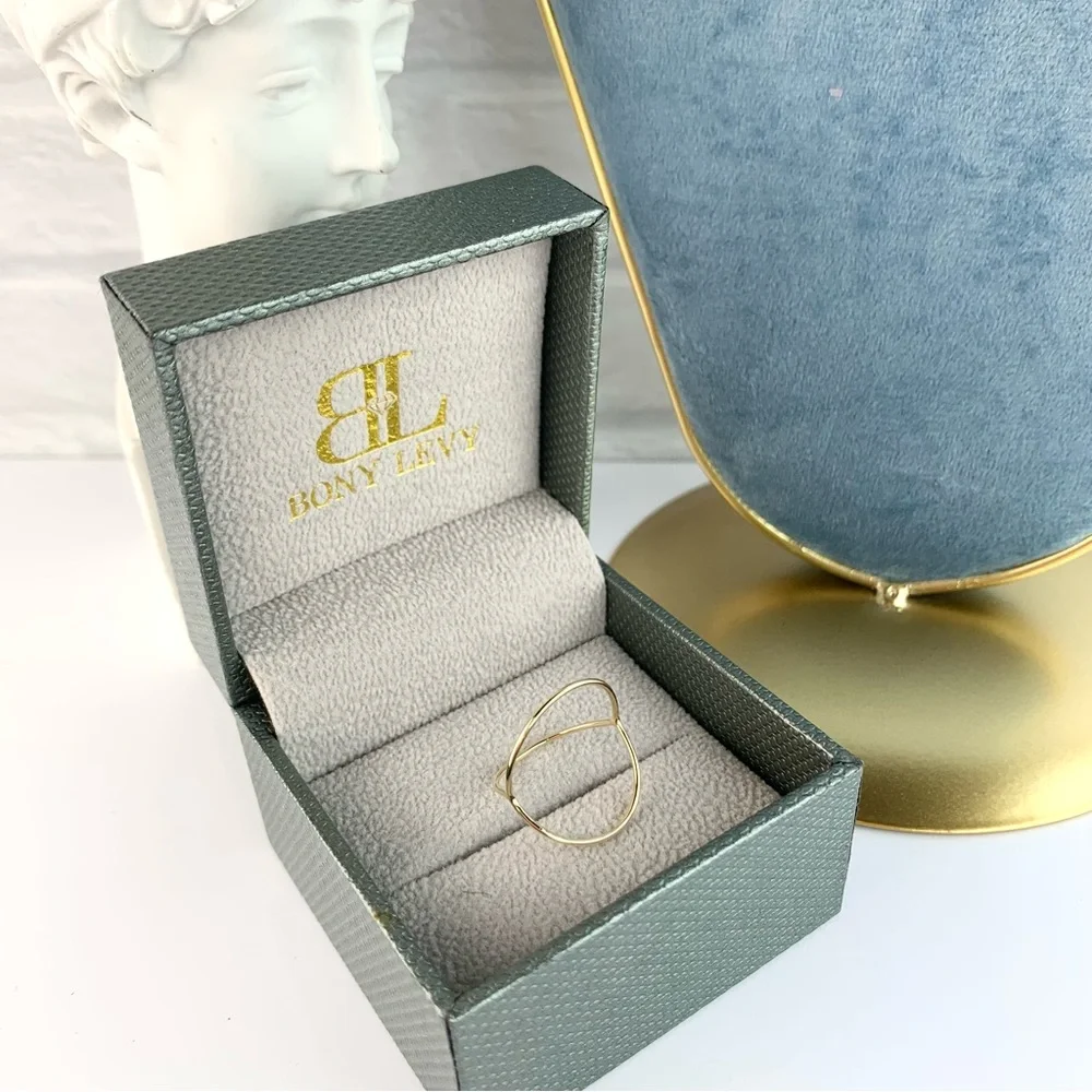 NEW! Bony Levy 14K Yellow Gold Open Circle Ring Size 6